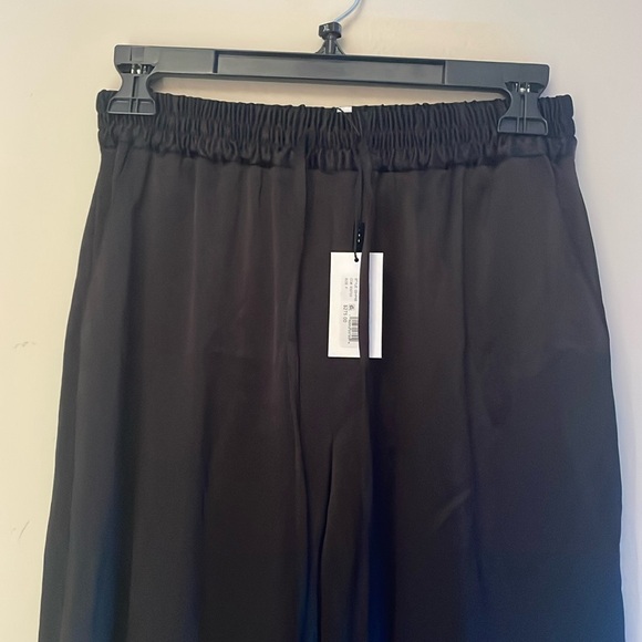 Milly Hammered Satin Track Black Pant Size 0 NWT - Picture 2 of 7